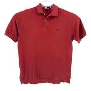 Polo Ralph Lauren Men's Medium Red Short Sleeve Polo Shirt Blue Pony 100% Cotton